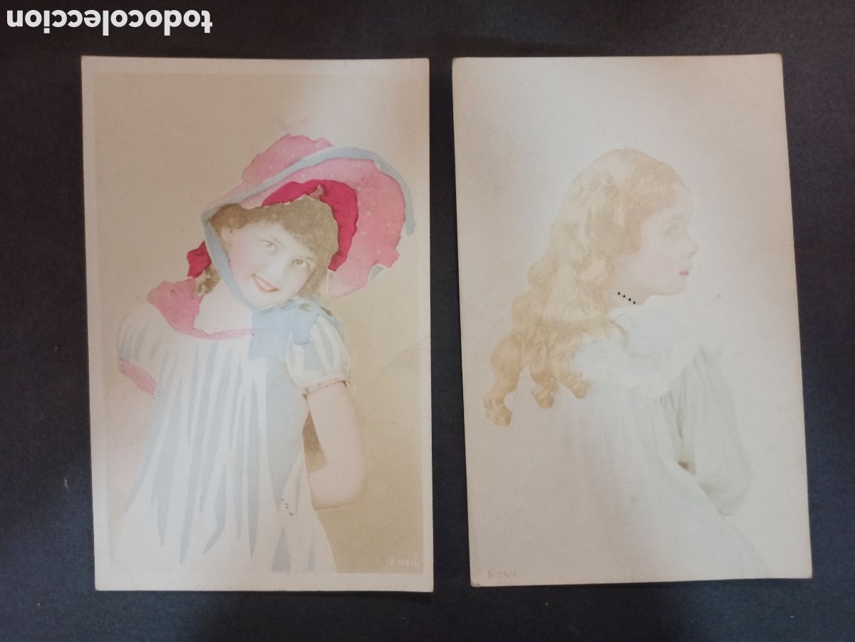 Postales: 2 postales antiguas infantiles. Sin circular. - Foto 1