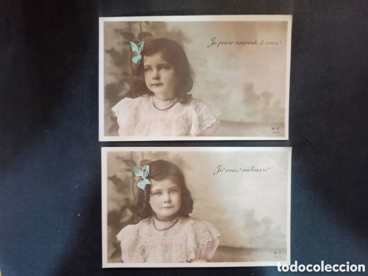 Postales: 2 postales antiguas infantiles. Sin circular. - Foto 1
