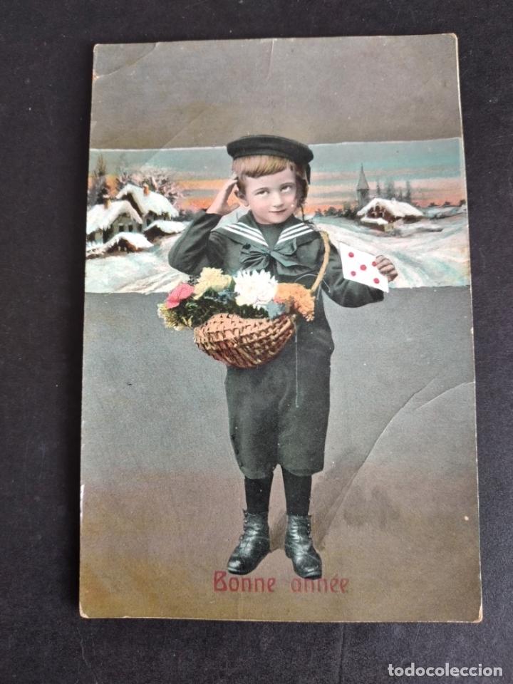 Postales: NI&Ntilde;O CON CARTA Y FLORES - Foto 1
