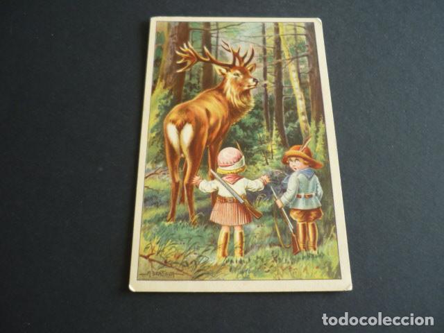 Postales: NI&Ntilde;OS CAZADORES CON CIERVOS POSTAL - Foto 1