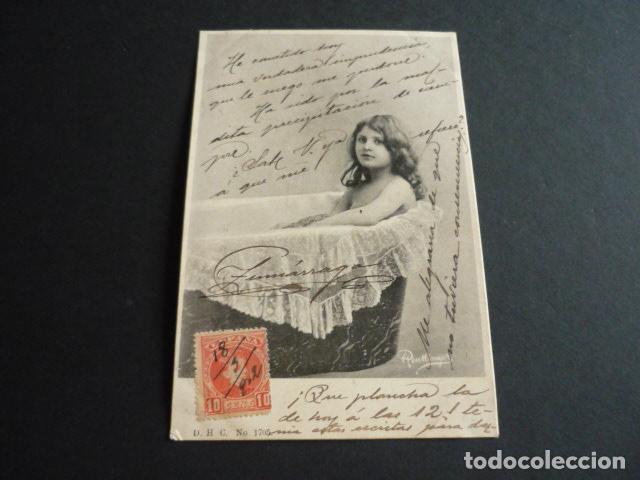 Postales: NI&Ntilde;A EN BA&Ntilde;ERA POSTAL - Foto 1