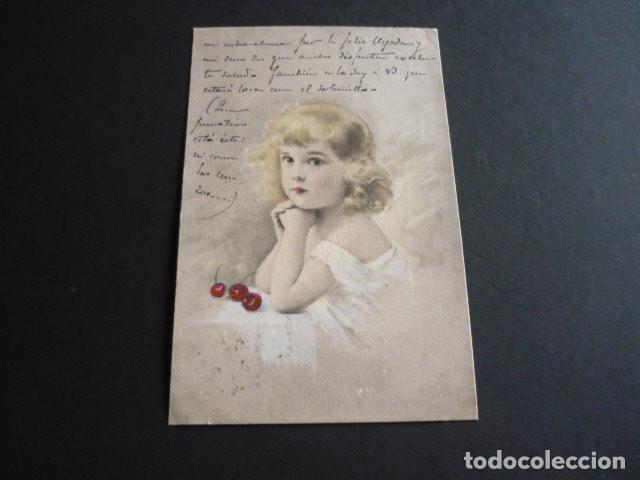 Postales: NI&Ntilde;A CON CEREZAS POSTAL - Foto 1