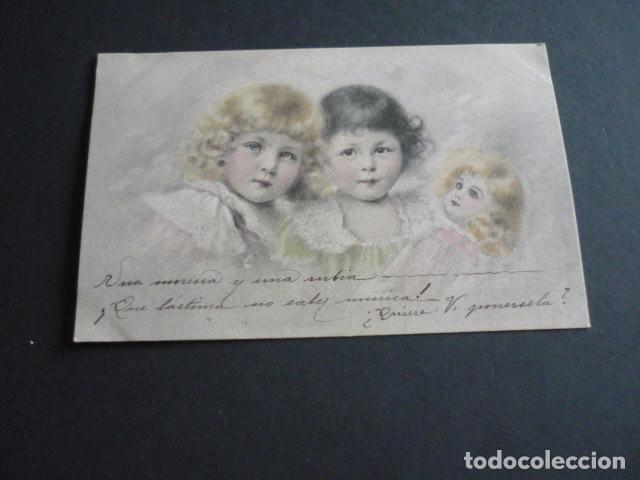Postales: NI&Ntilde;OS CON MU&Ntilde;ECA POSTAL - Foto 1