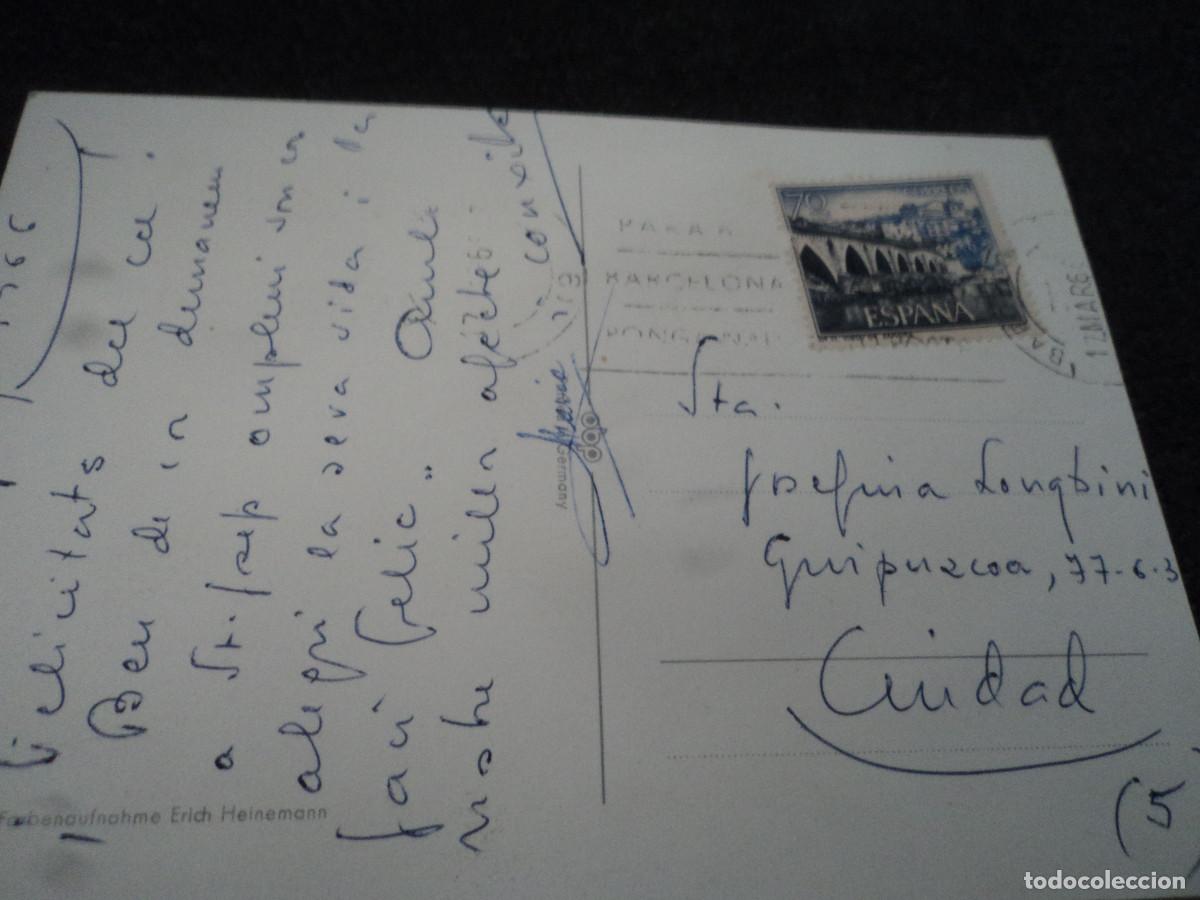 Postales: felicitacion, nena con mu&ntilde;eca, germany, circulada 1966 - Foto 2