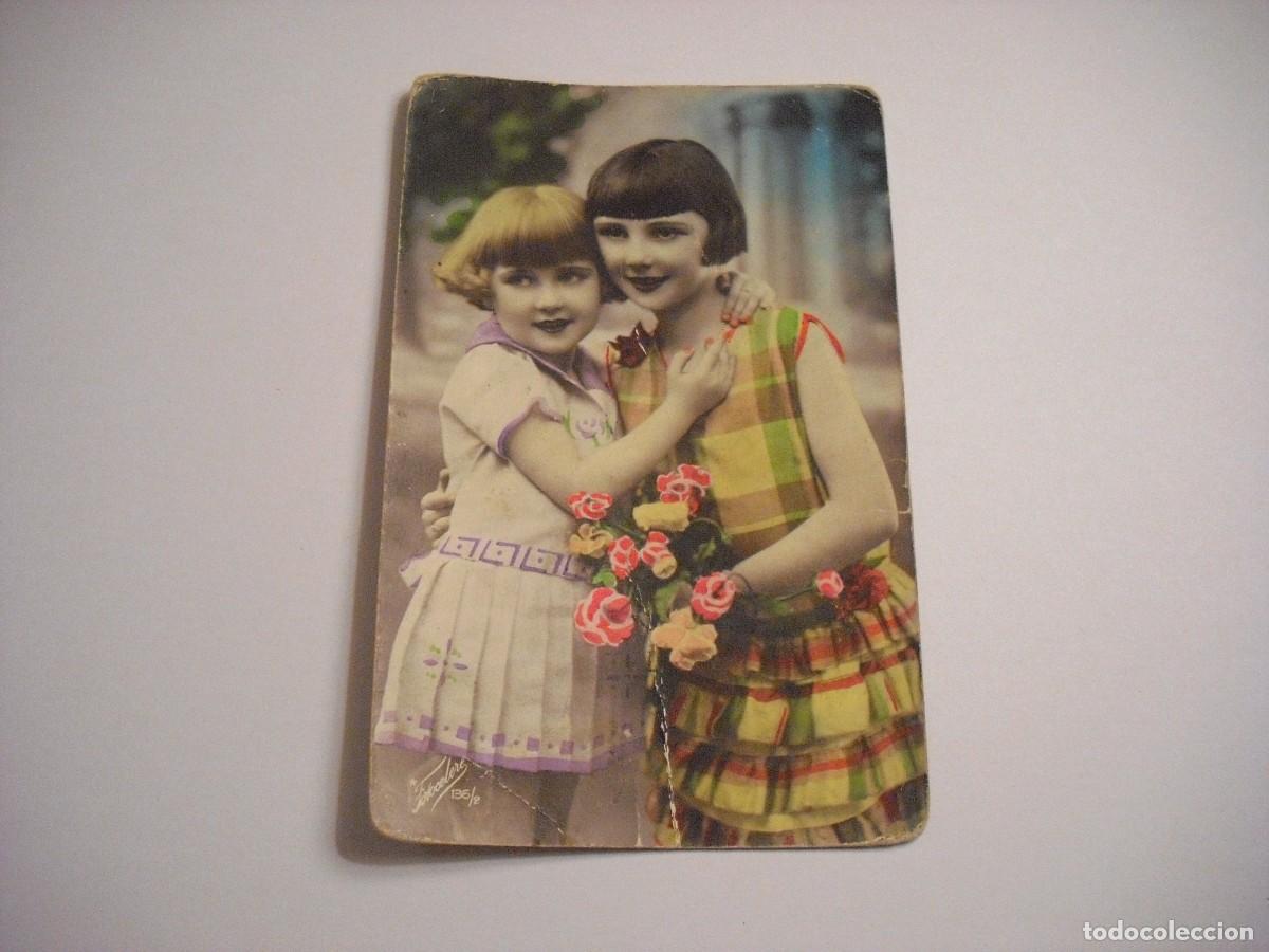 Postales: ANTIGUA POSTAL DE DOS NI&Ntilde;AS, ESCRITA - Foto 1