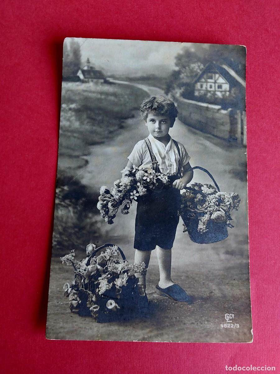 Postales: Antigua Postal Ni&ntilde;o Escrita - Foto 1