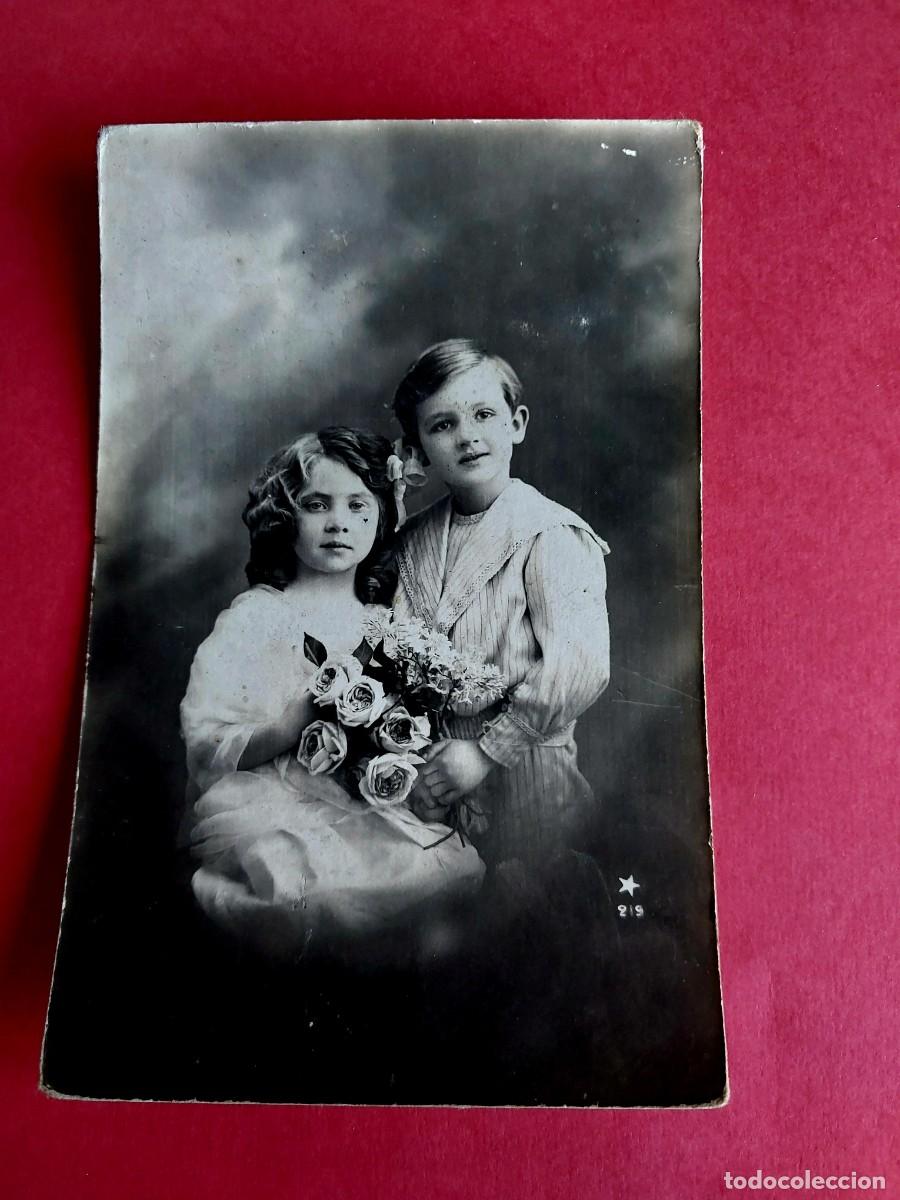 Postales: Antiguas Postal Ni&ntilde;o Escrita - Foto 1