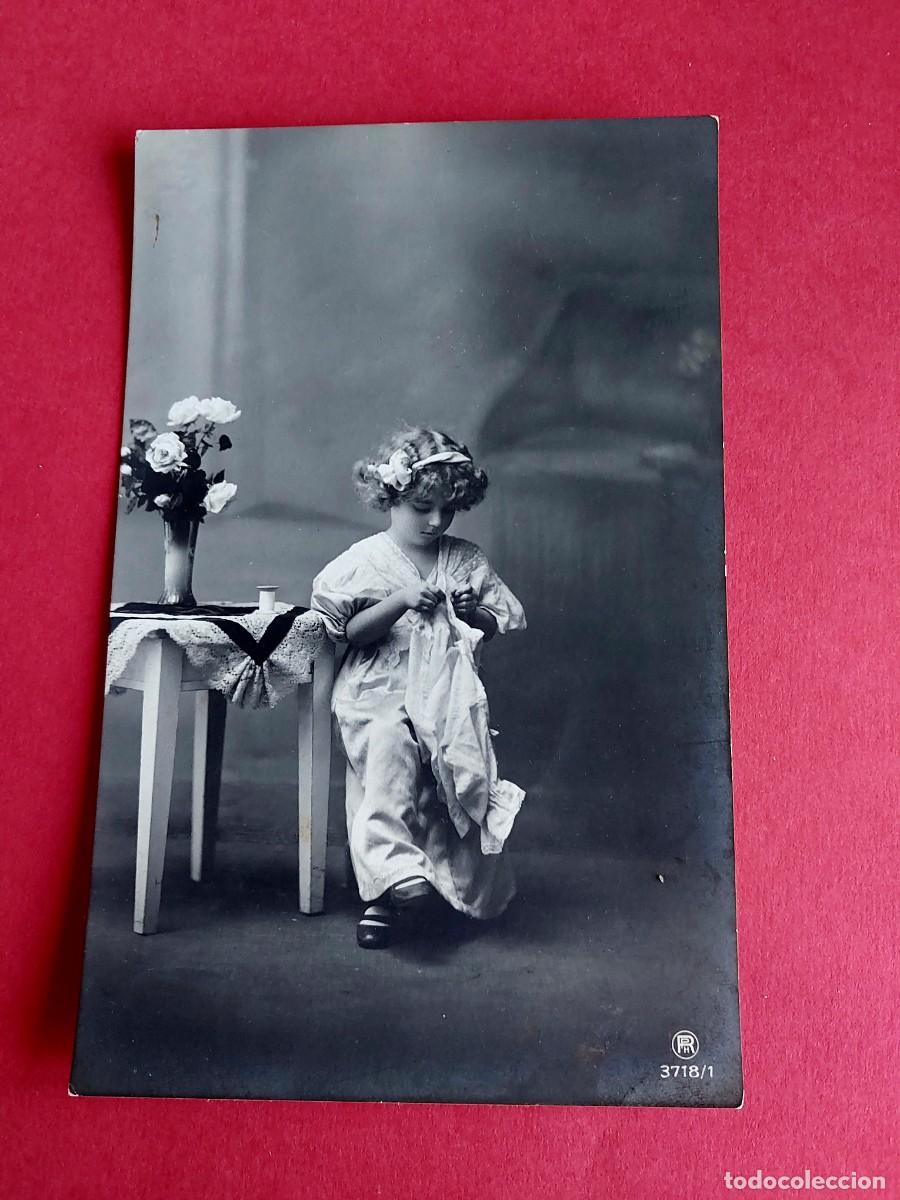 Postales: Antigua Postal Ni&ntilde;o Escrita - Foto 1