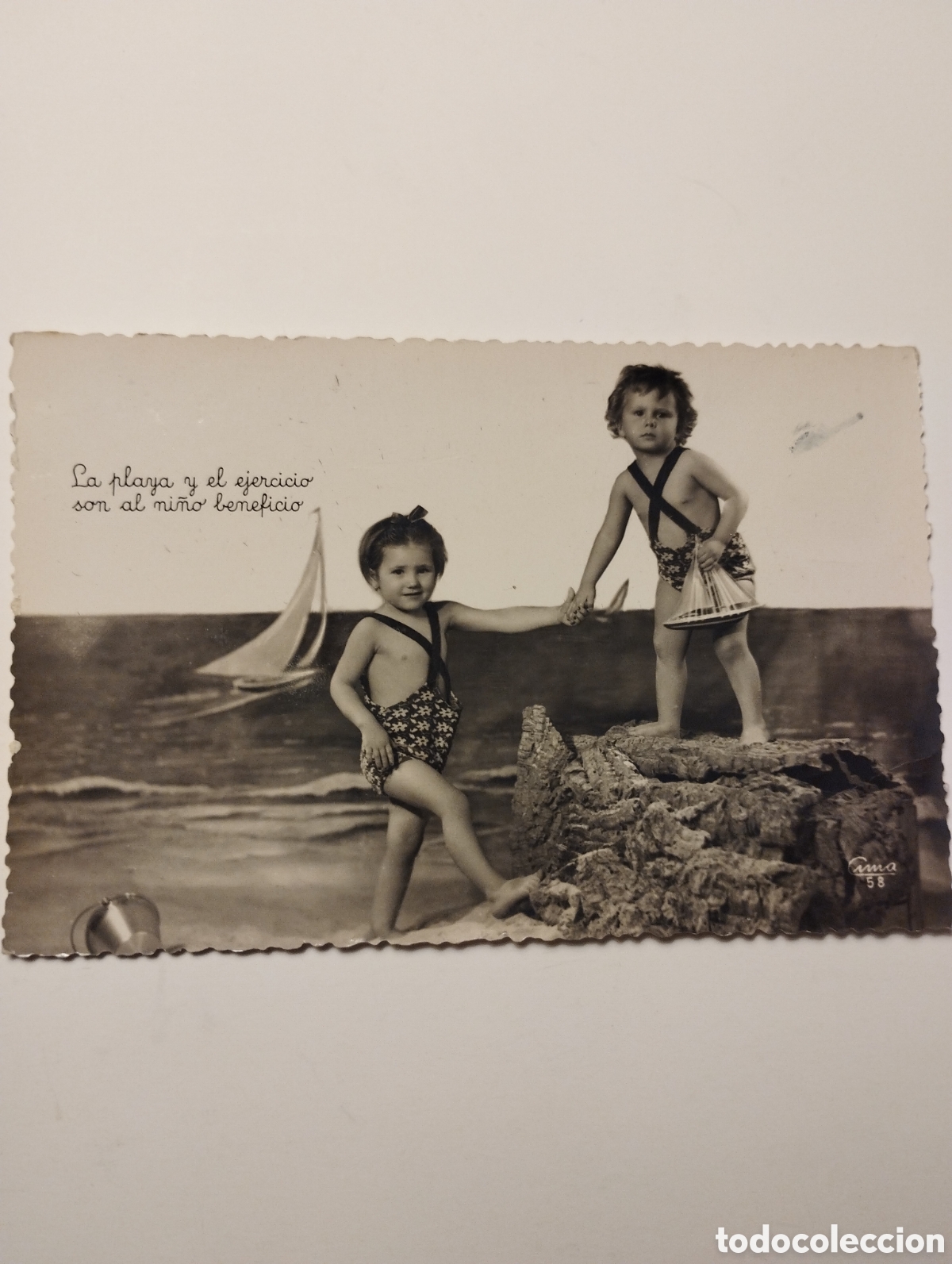 Postales: POSTAL NI&Ntilde;OS EN LA PLAYA - Foto 1