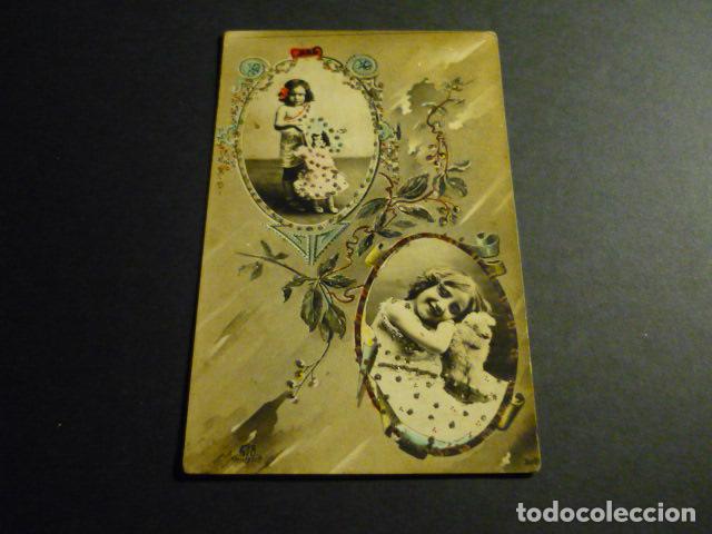 Postales: NI&Ntilde;A CON MU&Ntilde;ECOS ANTIGUA POSTAL - Foto 1