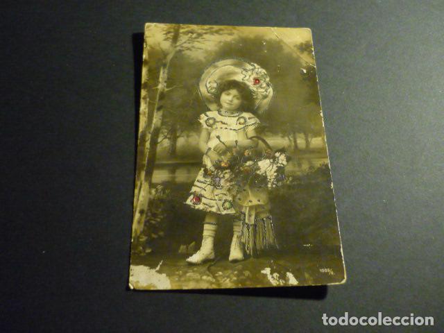 Postales: NI&Ntilde;A ELEGANTE ANTIGUA POSTAL - Foto 1