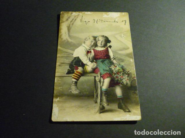 Postales: NI&Ntilde;OS CON FLORES ANTIGUA POSTAL - Foto 1