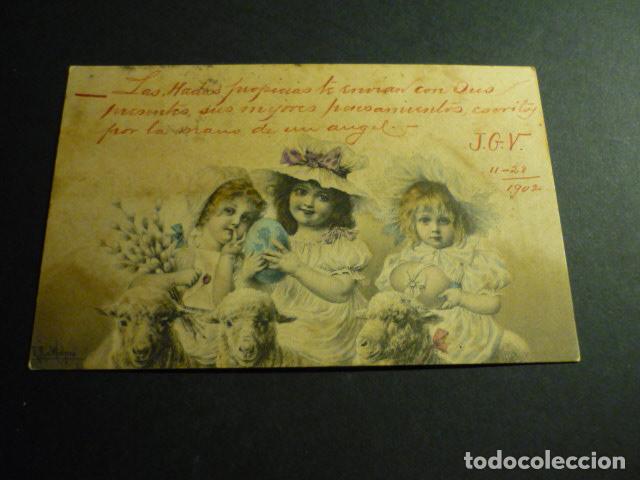 Postales: NI&Ntilde;OS ELEGANTES ANTIGUA POSTAL - Foto 1