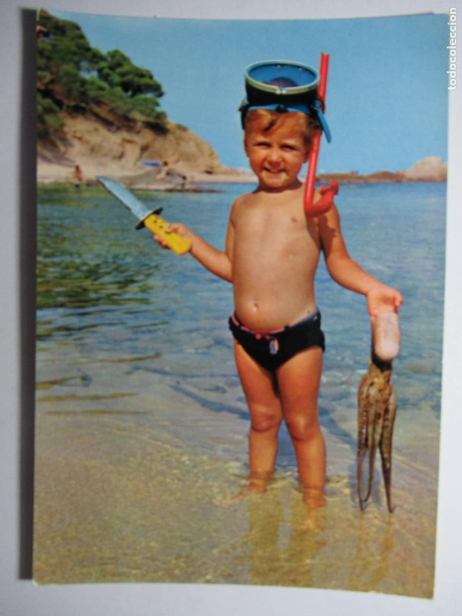 Postales: Postal ni&ntilde;o en la playa - Foto 1