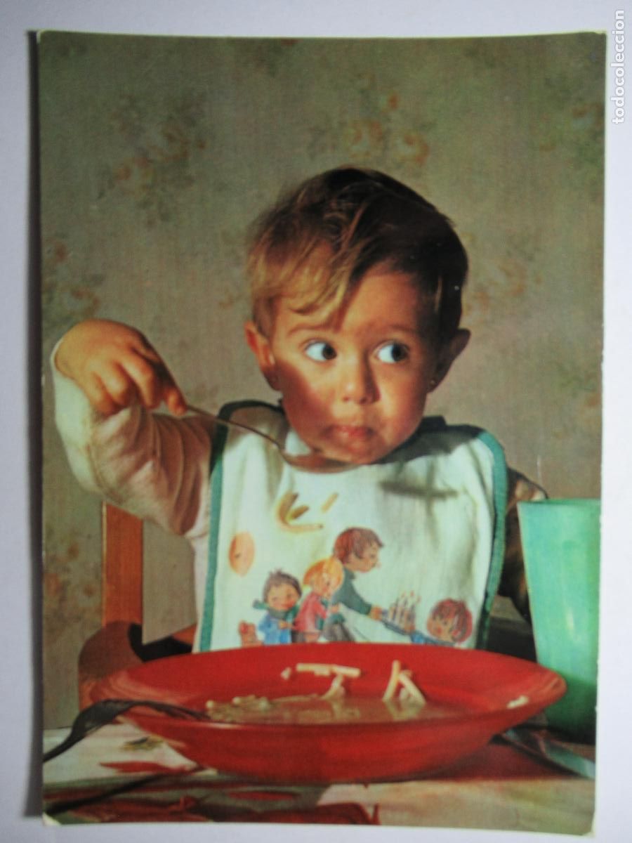 Postales: Postal ni&ntilde;o comiendo - Foto 1