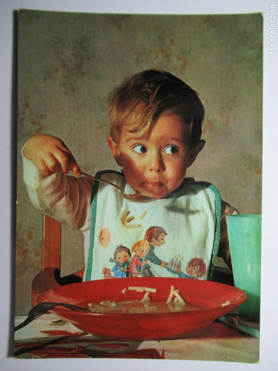 Postales: Postal ni&ntilde;o comiendo - Foto 1