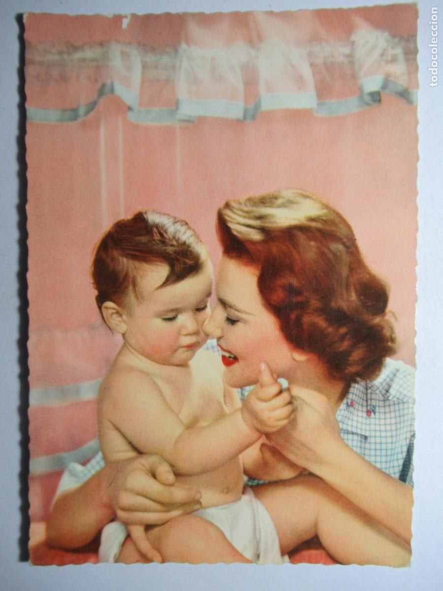 Postales: Postal mam&aacute; y beb&eacute; ni&ntilde;o - Foto 1