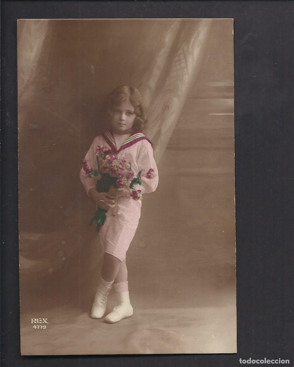 Postales: Antigua postal. Ni&ntilde;a. Circulada 1916 - Foto 1
