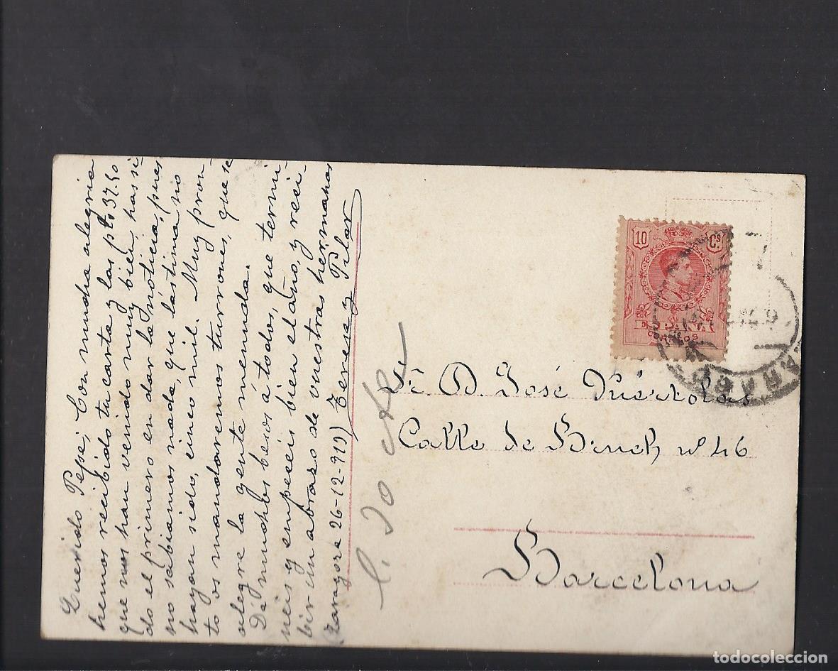 Postales: Antigua postal . Ni&ntilde;a hilando. 1913 - Foto 2