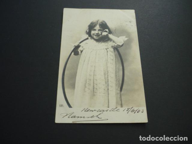 Postales: NI&Ntilde;A CON ARO POSTAL - Foto 1