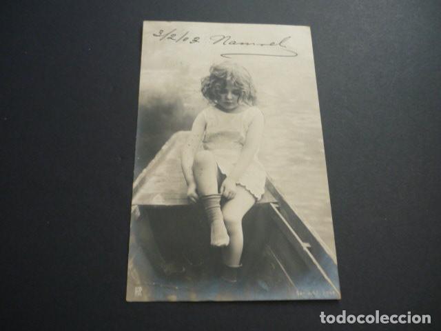 Postales: NI&Ntilde;A EN BARCA POSTAL - Foto 1