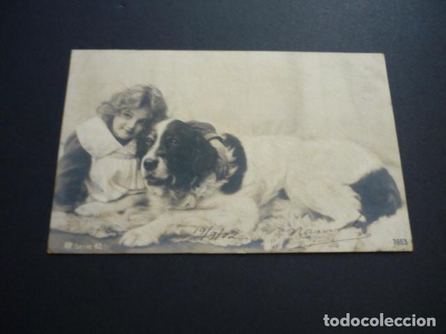 Postales: NI&Ntilde;A CON PERRO POSTAL - Foto 1