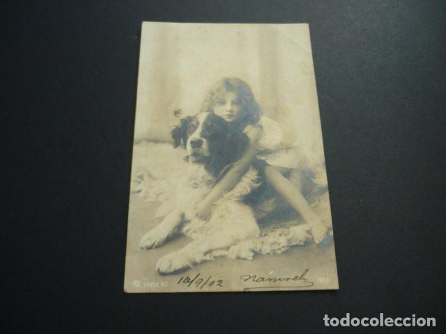 Postales: NI&Ntilde;A CON PERRO POSTAL - Foto 1