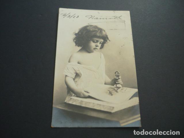 Postales: NI&Ntilde;A LEYENDO POSTAL - Foto 1