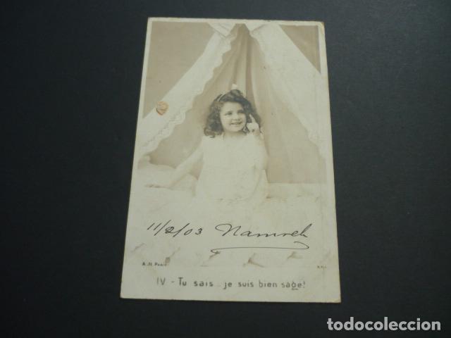 Postales: NI&Ntilde;A EN LA CAMA POSTAL - Foto 1