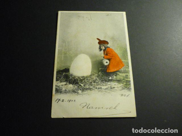 Postales: NI&Ntilde;A CON HUEVO POSTAL - Foto 1