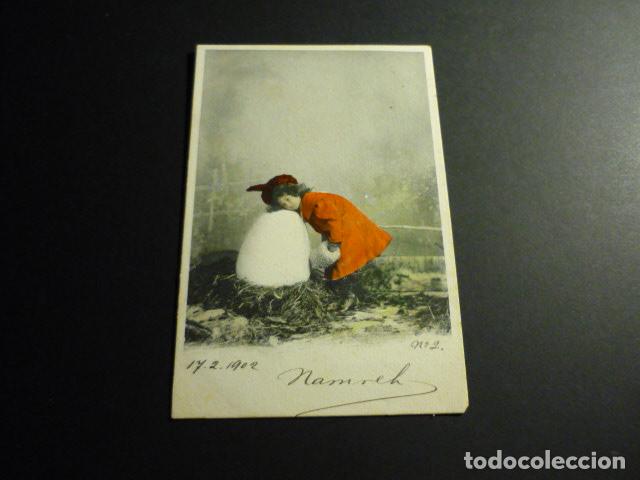 Postales: NI&Ntilde;A CON HUEVO POSTAL - Foto 1