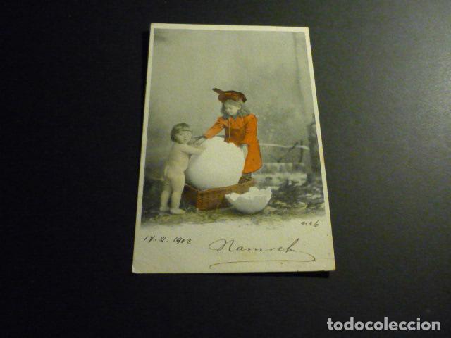 Postales: NI&Ntilde;A CON HUEVO POSTAL - Foto 1
