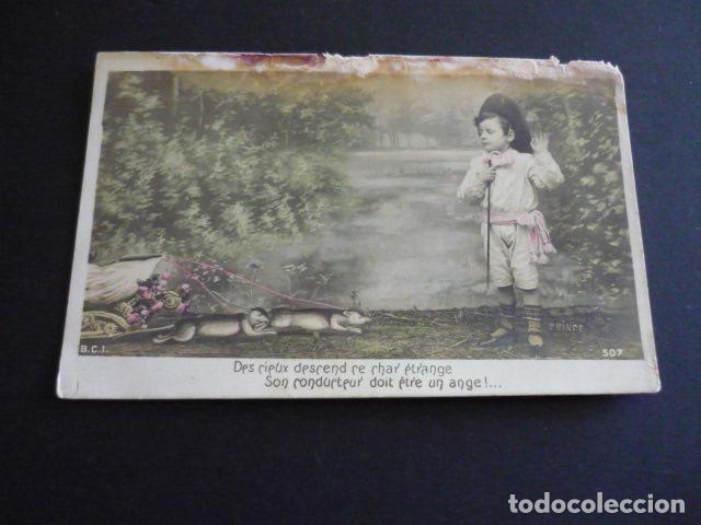 Postales: NI&Ntilde;O CON CARRO POSTAL - Foto 1