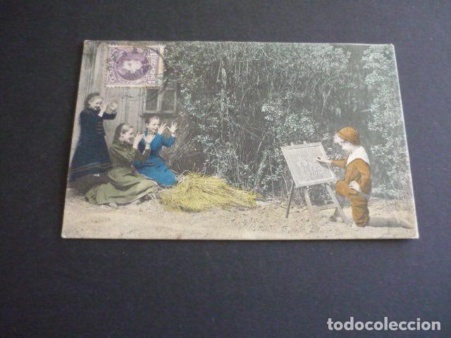 Postales: NI&Ntilde;O PINTANDO POSTAL ILUSTRADA - Foto 1