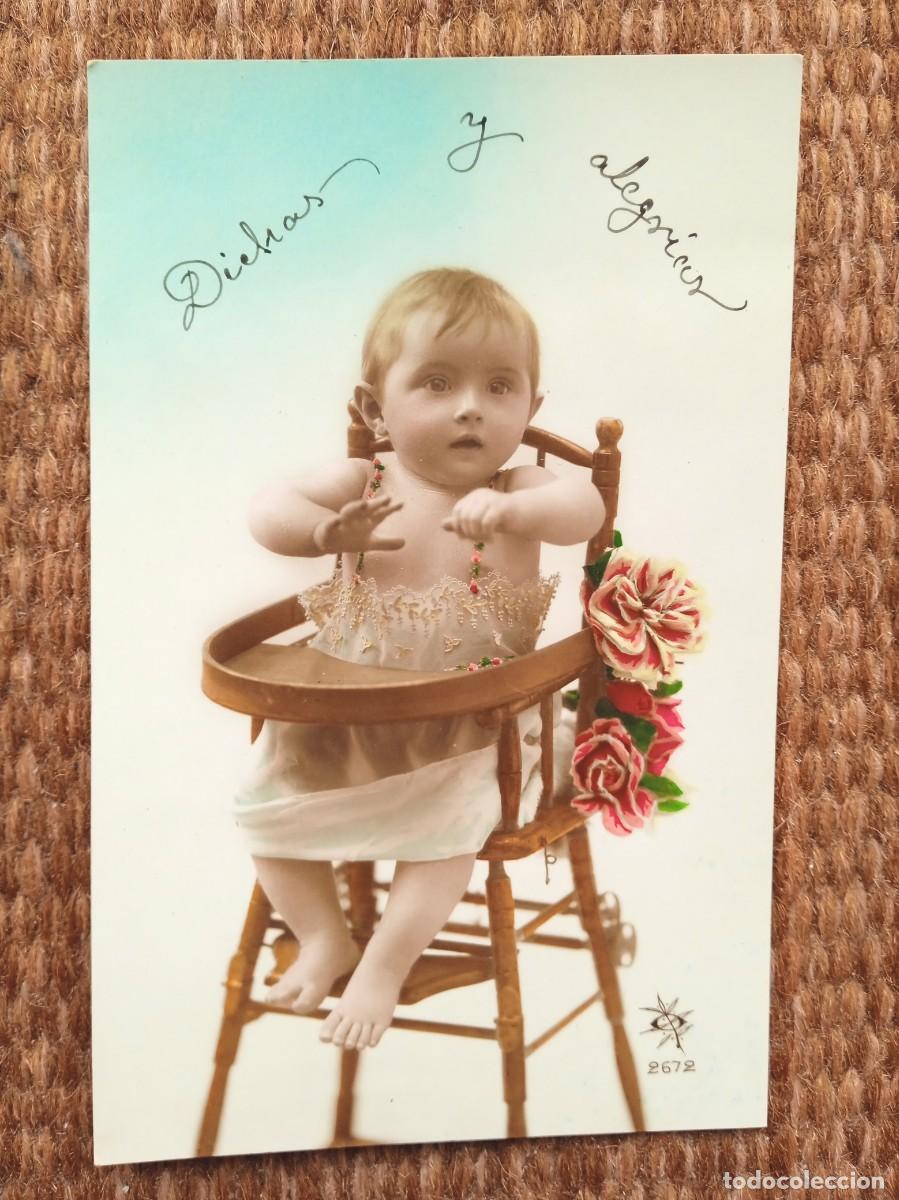 Postales: BEBE EN TRONA - NI&Ntilde;A - Foto 1