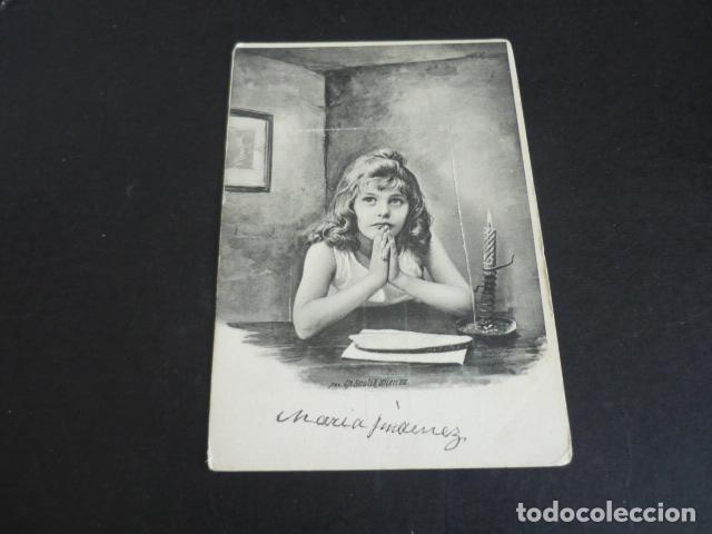 Postales: NI&Ntilde;A BENDICIENDO LA MESA POSTAL - Foto 1