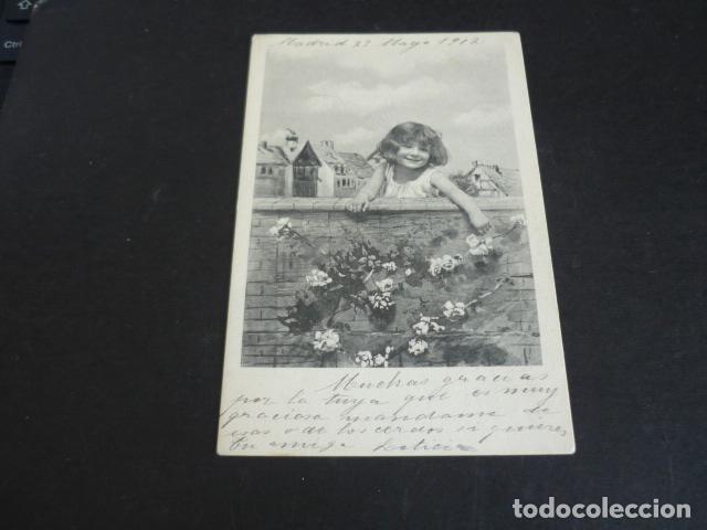Postales: NI&Ntilde;A CON FLORES POSTAL - Foto 1