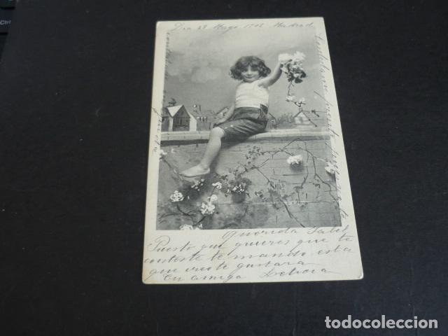 Postales: NI&Ntilde;A CON FLORES POSTAL - Foto 1