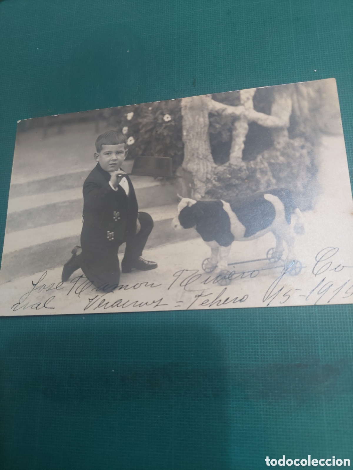 Postales: 1915 ni&ntilde;o con juguete - Foto 1