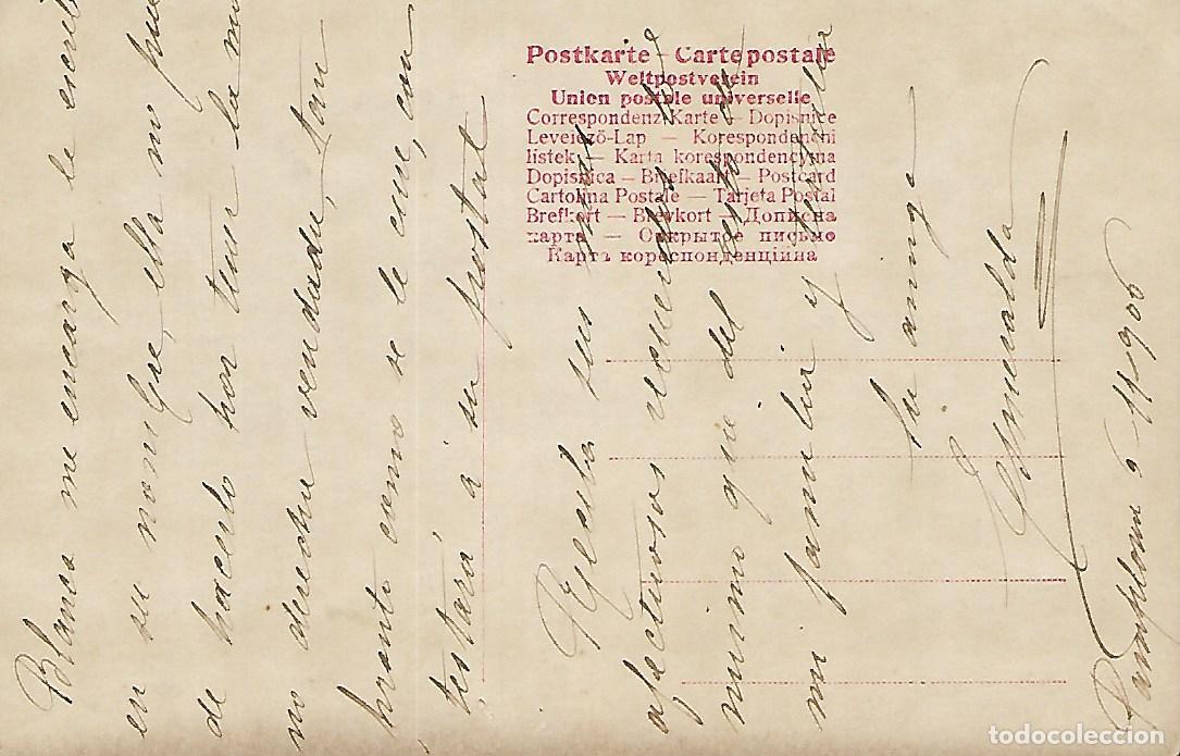 Postales: ANTIGUA POSTAL-MADRE E HIJA (1906) - Foto 2