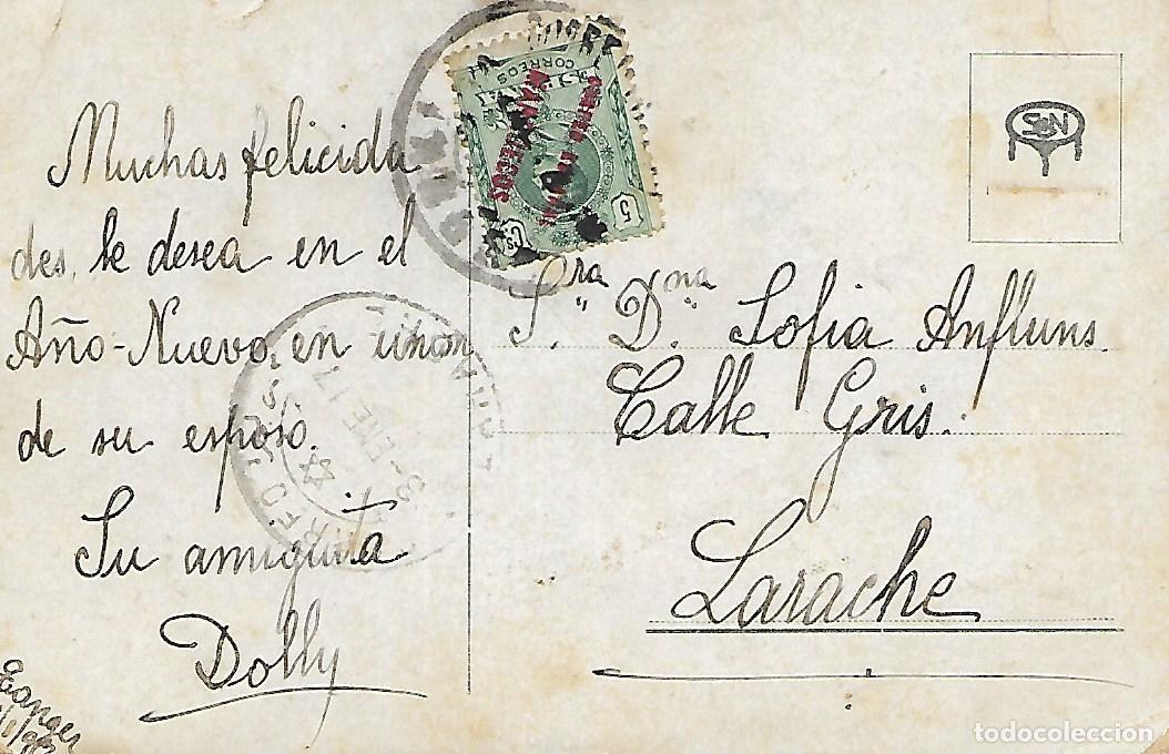 Postales: POSTAL CIRCULADA EN 1917 CON SELLO Y MATASELLOS - Foto 2