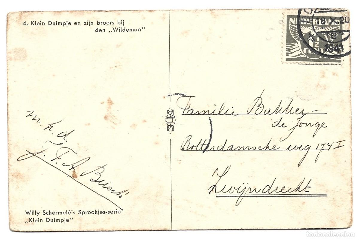 Postales: ANTIGUO POSTAS HOLANDA NI&Ntilde;OS PERDIDOS EN EL BOSQUE - Foto 2