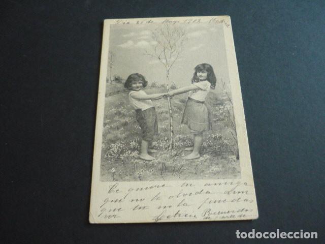 Postales: NI&Ntilde;OS JUGANDO ANTIGUA POSTAL - Foto 1