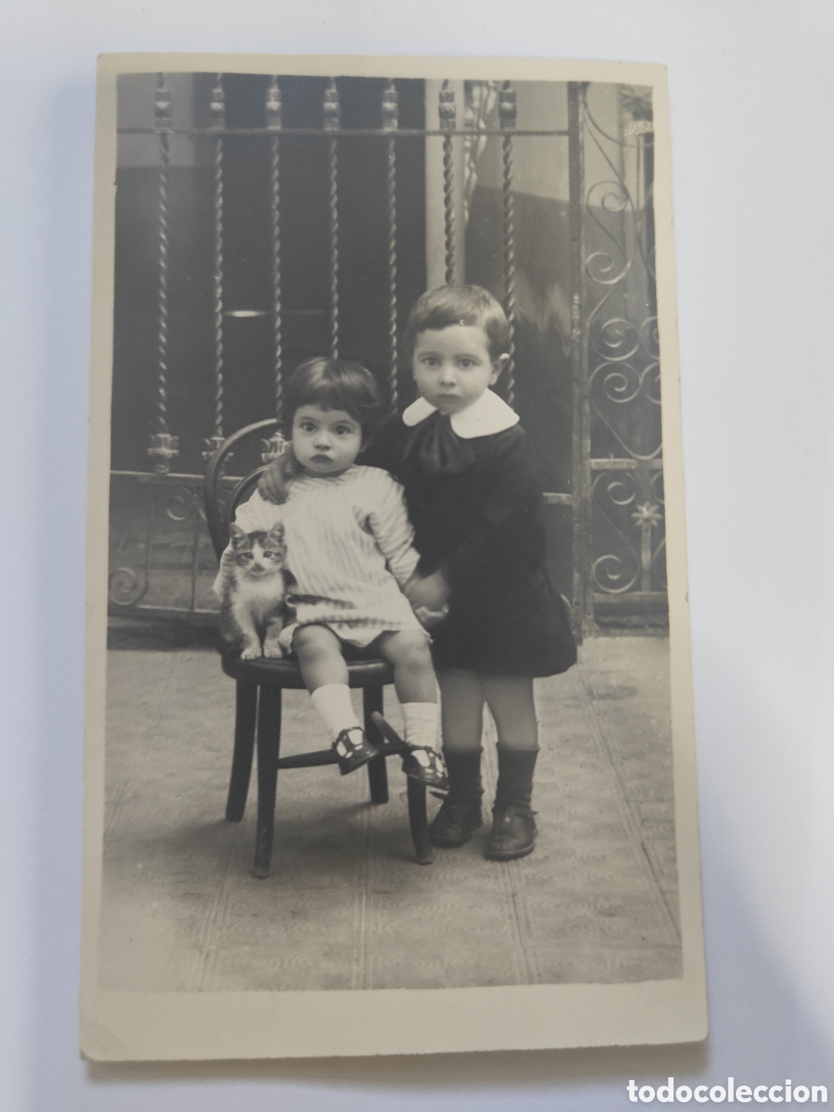 Postales: POSTAL NI&Ntilde;OS CON GATITO - Foto 1