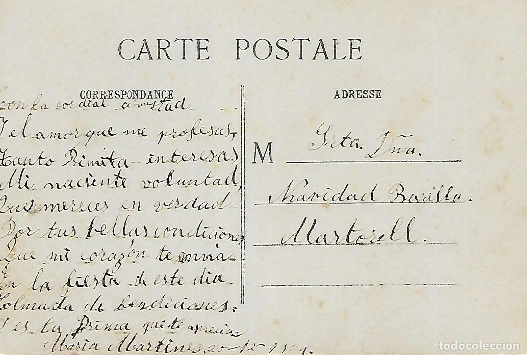 Postales: ANTIGUA POSTAL-NI&Ntilde;A EN DIRIGIBLE (Principios 1900) - Foto 2
