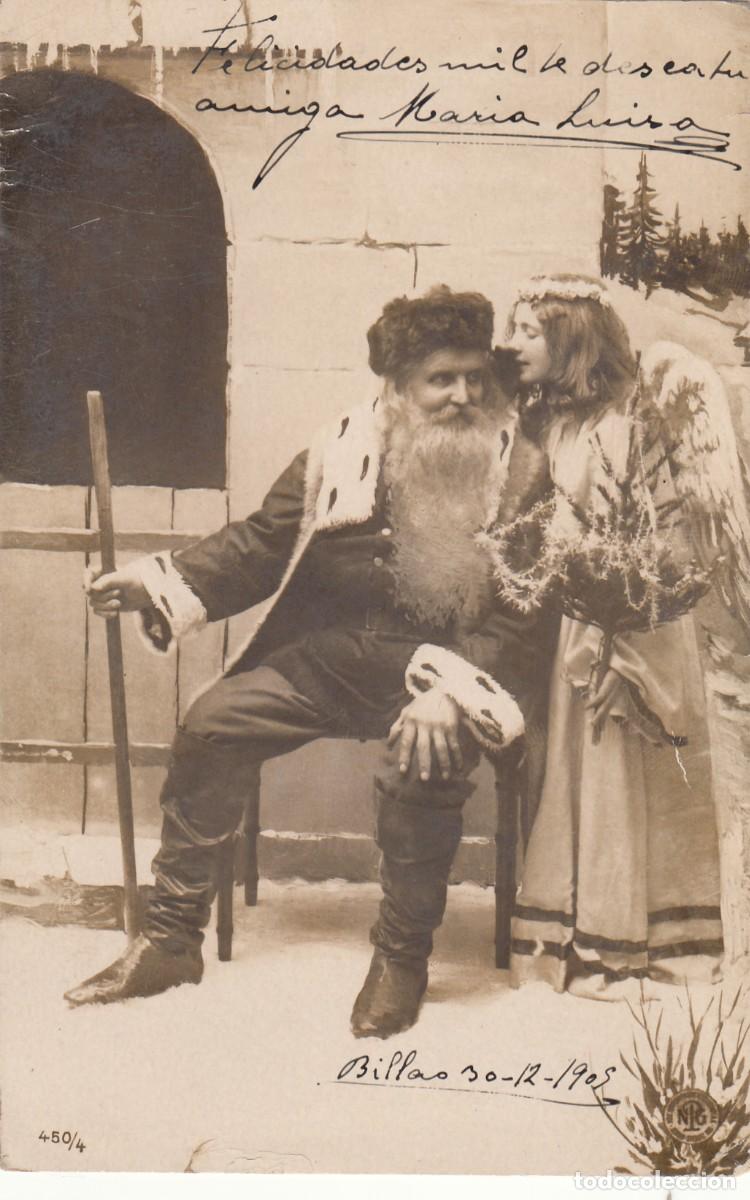 Postales: POSTAL 1905: PAPA NOEL Y PAJE - ESCRITA - Foto 1