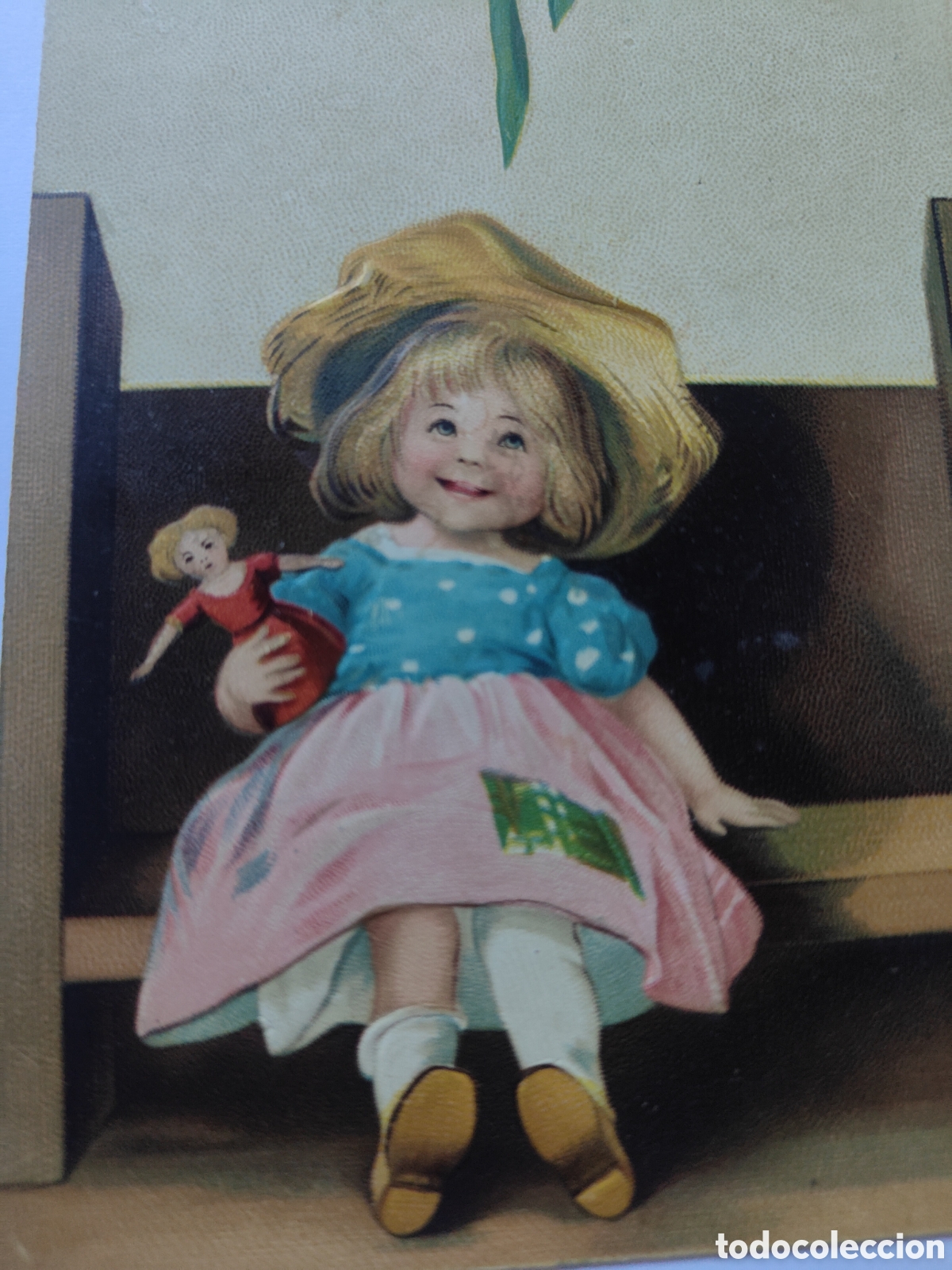 Postales: POSTAL EN RELIEVE NI&Ntilde;A CON MULECA - Foto 2