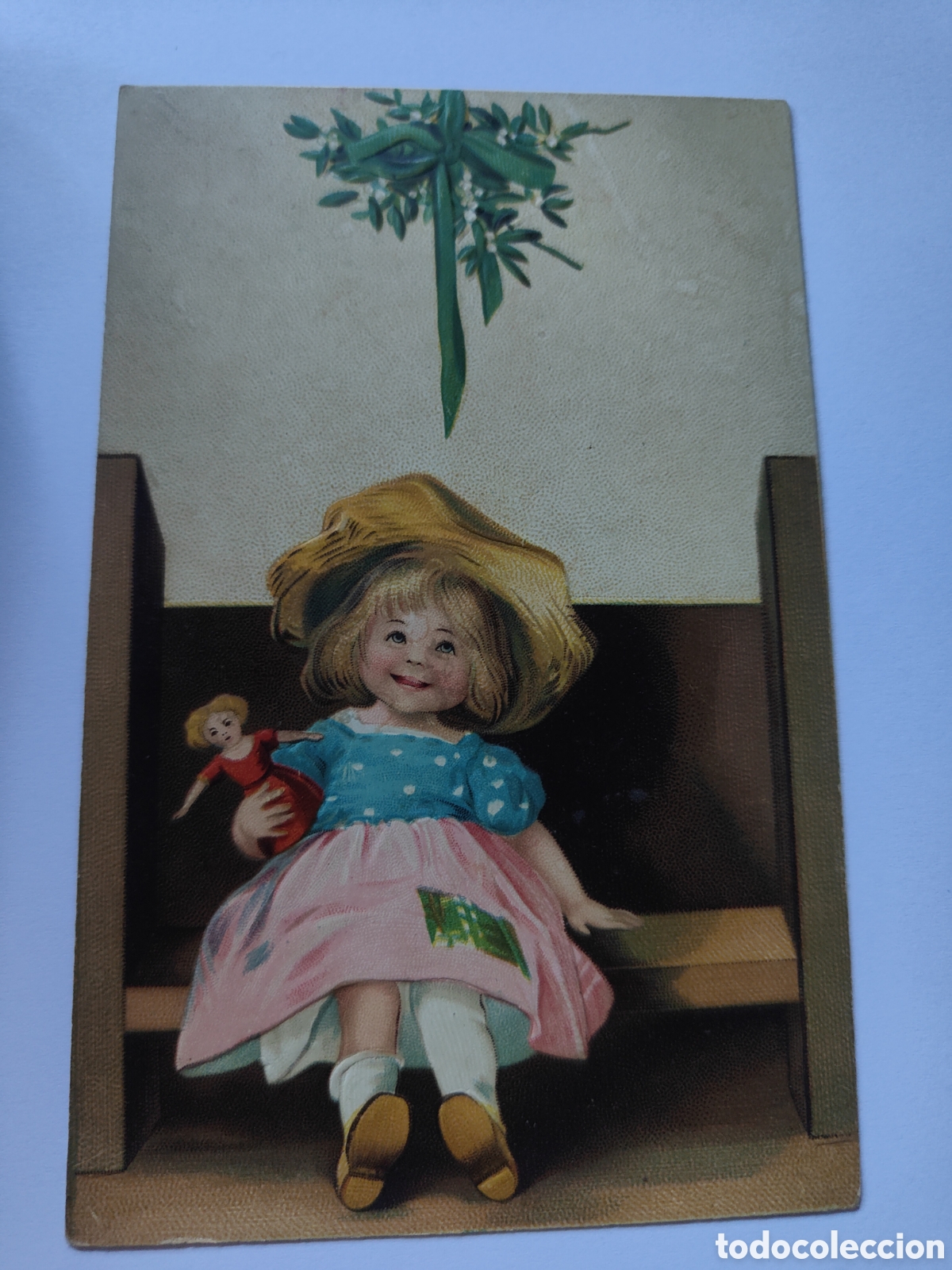 Postales: POSTAL EN RELIEVE NI&Ntilde;A CON MULECA - Foto 1