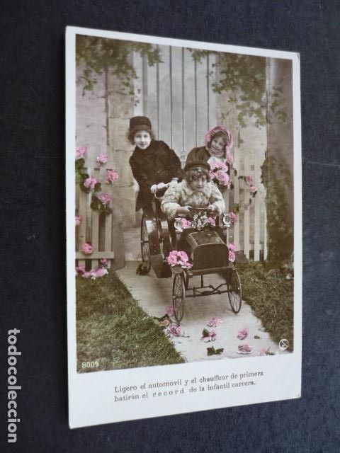 Postales: NI&Ntilde;OS CON AUTOMOVIL POSTAL - Foto 1