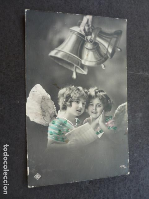 Postales: NI&Ntilde;AS ELEGANTES CON ALAS Y CAMPANAS POSTAL - Foto 1